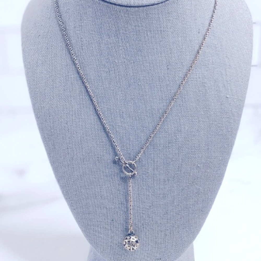 Silpada sterling 925 retired Lariat drop filigree ball necklace